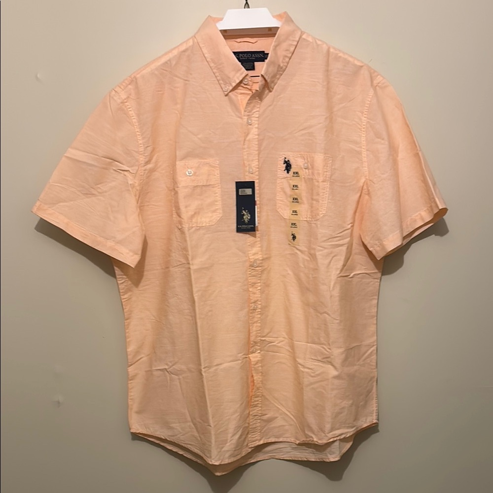 U.S. Polo Assn. Men's Peach Short Sleeve Shirt NWT